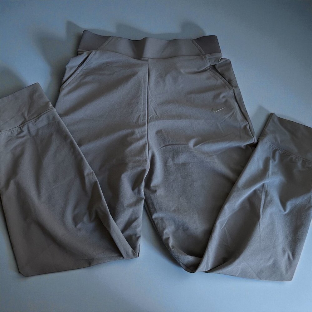 NWT NIKE Bliss Luxe Nylon Training Joggers- DARK SMOKE GRAY- Woman's Size XL